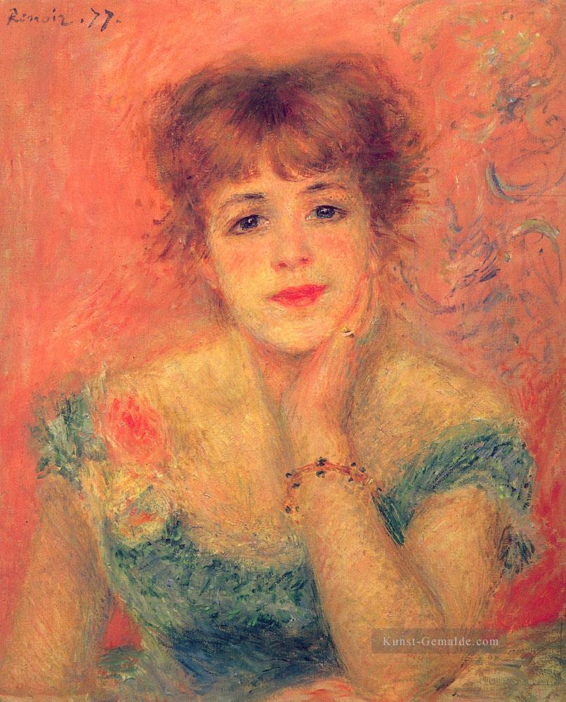 Jeanne Samary in einem LowNecked Kleid Meister Pierre Auguste Renoir Ölgemälde